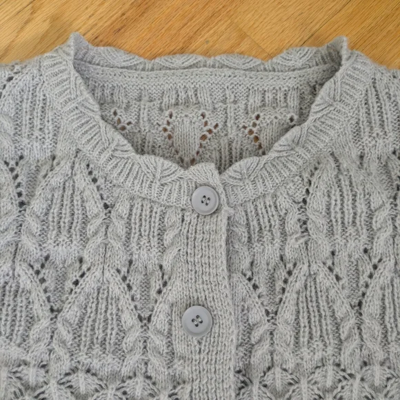 Gray Knite Women's Cropped Cardigan - Picture 2 of 5